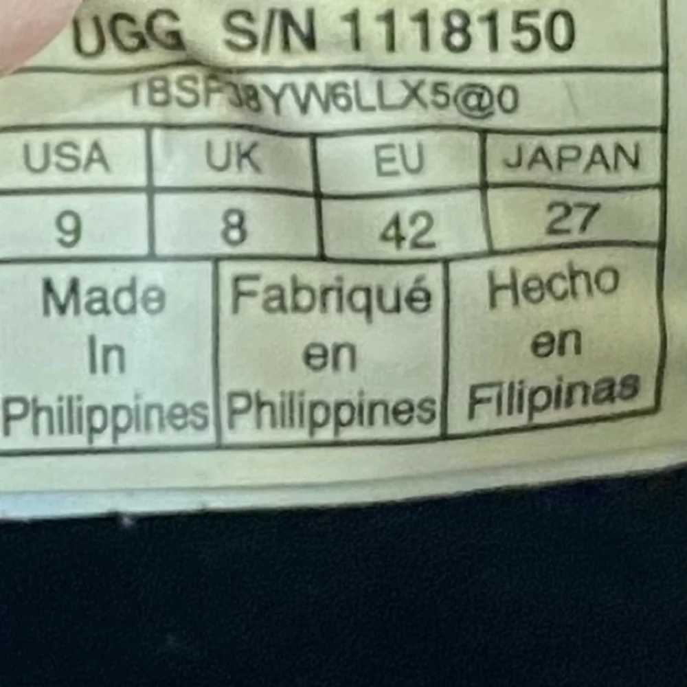 UGG Fluff It Mens Slipper Mule Size 9 Black Sheepskin Slip On Adjustable - Picture 11 of 11